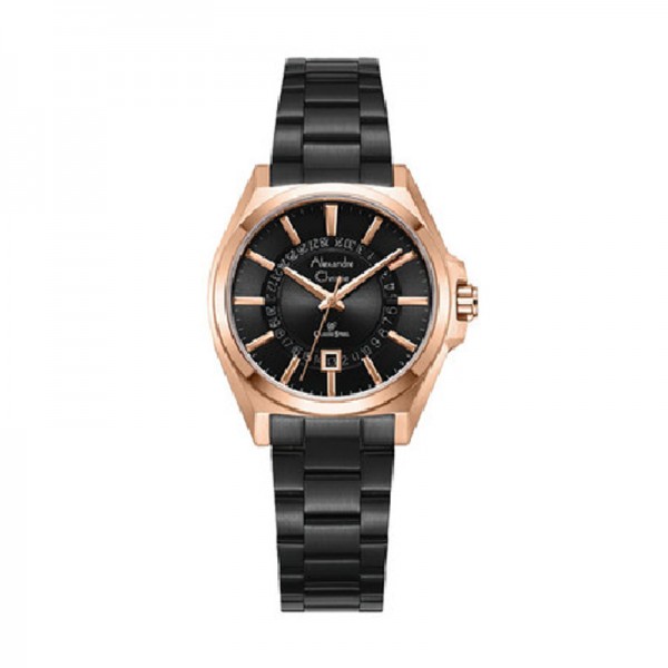 Alexandre Christie AC 8688 Rosegold Black Lady LDBBRBA